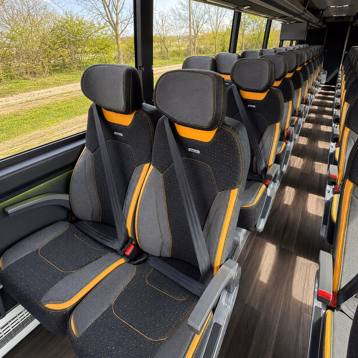 winter garden charter bus interior