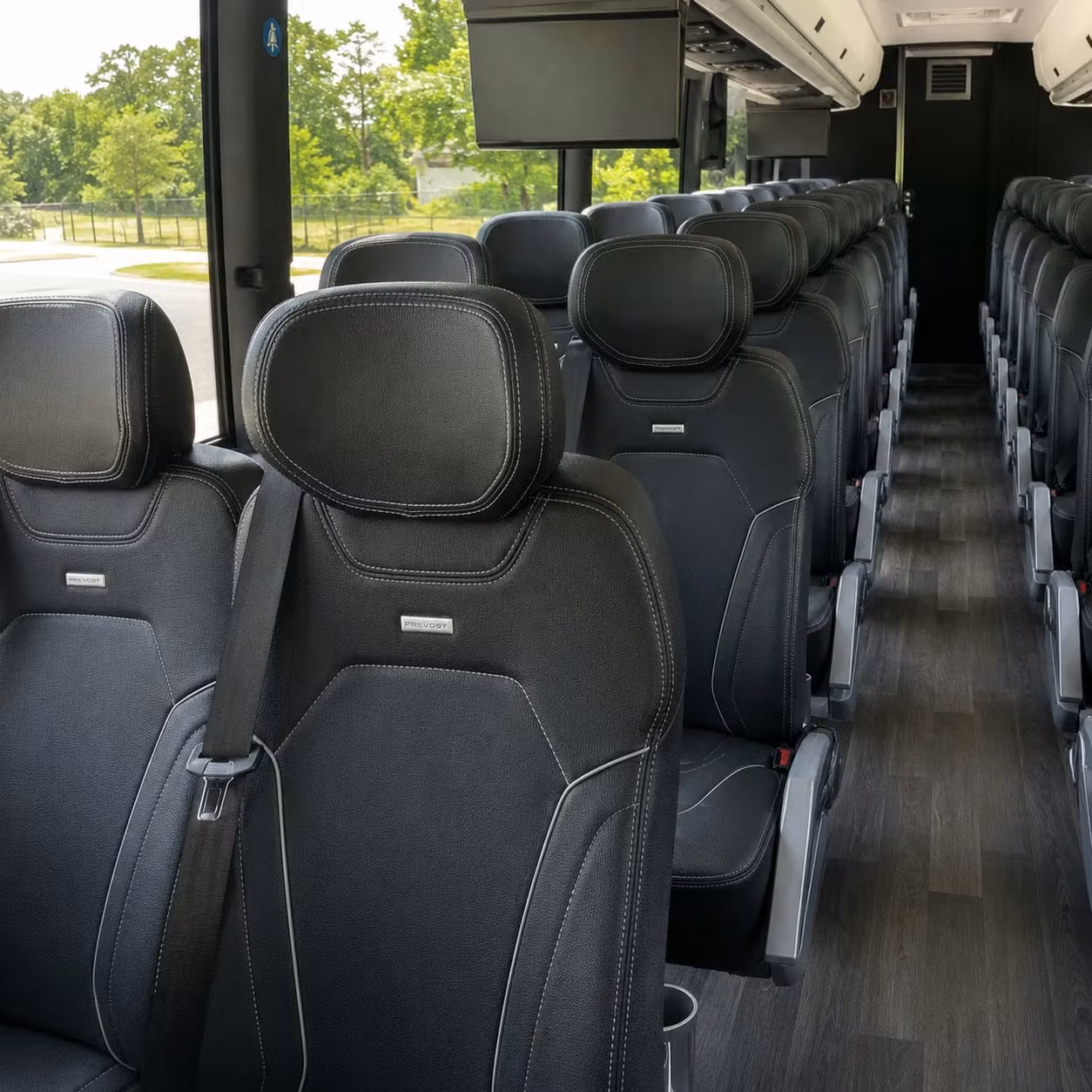 winter garden charter bus rental interior